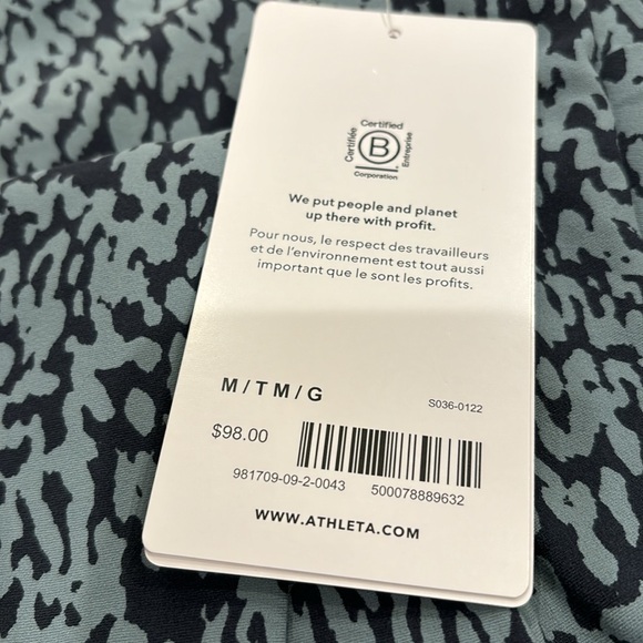 Athleta Salutation Stash II Pocket Tight 7/8 Green Black Print - Picture 8 of 10